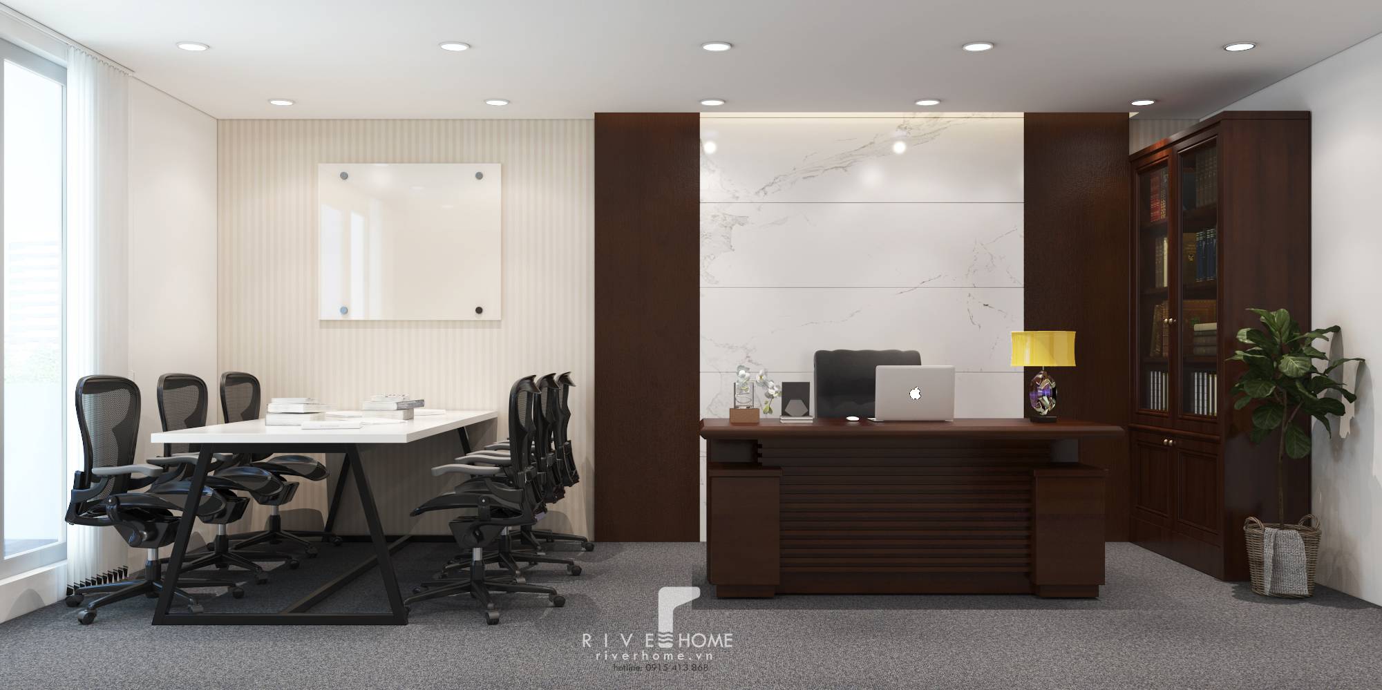 Thiết kế nội thất văn phòng 20m2 tiện nghi hiện đại